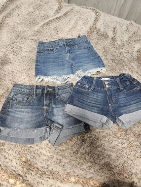 BUNDLE GRILS 7-8 Blue Denim Women's Shorts - Casual Summer Styles